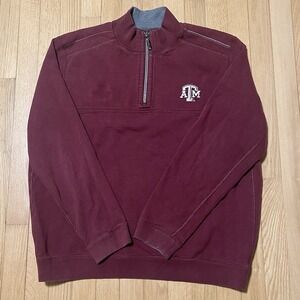 Tommy Bahama Texas A&M men's 1/4 zip Collegiate pullover Large burgundy NCAA